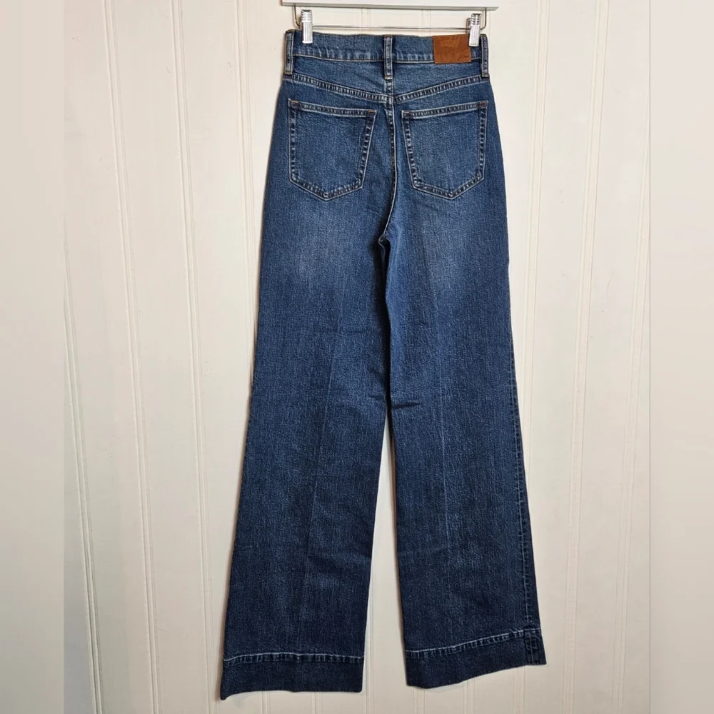 J.Crew Wide Leg Jeans 25T High Rise Tall Stretch Blue Denim Classic Fit NWT